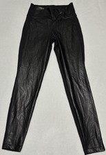 Athleta Delancey Shine Tights Pants Black Faux Leather High Rise Womens Small
