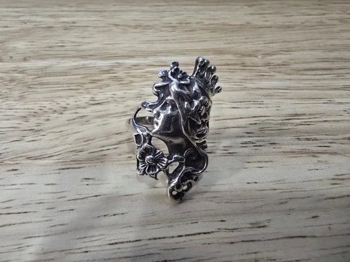 Vintage Art Nouveau Princess Flower 925 Sterling Silver Ring Size 6