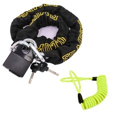 FD-MOTO 1.2M X 10MM Motorcycle Chian Lock Security Chain & 1.5 M Reminder Cable