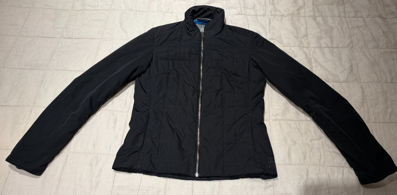AETHER Womens Alta Black Quilted Jacket Primaloft Insulated Size 1 Full Zip Moto