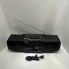 Vintage Sharp WQ-T222 TWINCAM Double Cassette  AM/FM Stereo Boombox!