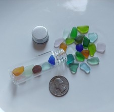 Small Sea Glass, 25 Multi Mixed Colors Pieces, Genuine Surf Tumbled, NYC Beach