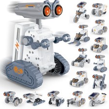 STEM Solar Robot Building Kit, 14-in-1 Education Building Toys for Kids 8-12,...