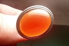 PaZ  Israel VINTAGE* Sterling Silver CARNELIAN Cabochon Ring Size 9 HAGIT GORALI