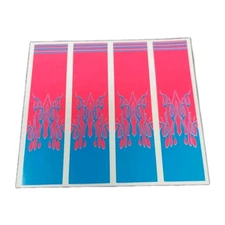 12 Pack 4" Arrow Wraps: Hot Pink & Blue Tribal Flames: Vinyl Stickers: 1" Wide