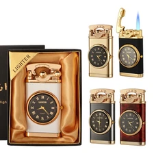 Jet Torch Lighter for Cigars & Cigarettes Rocker LED Arm Watch Metal Gas Gift