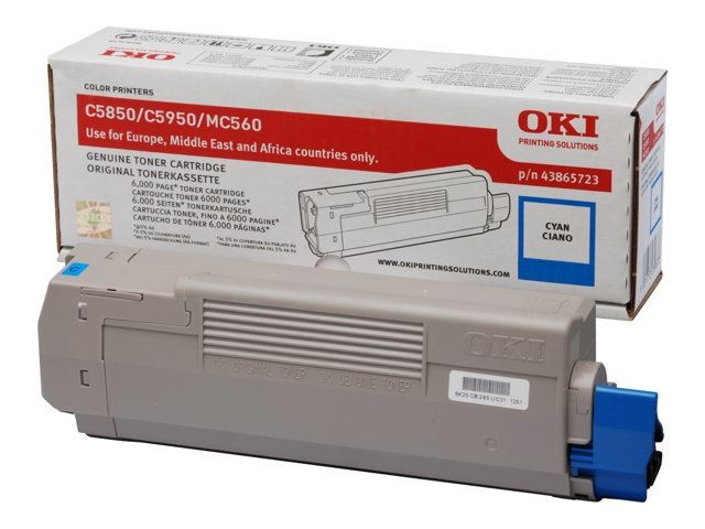 Toner d'origine OKI cyan 43865723 à séchage rapide pour impressions nettes