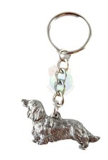 Dachshund Keychain Pewter Longhair
