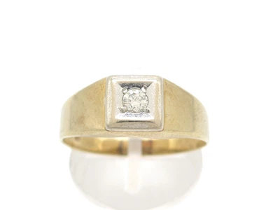 Größe 62 Ring 585 GOLD 14 Karat Bicolor Diamant 0,10 ct diamond bague G2065/26 - Bild 1 von 4