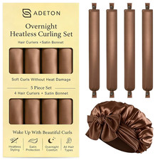 Heatless Curls Overnight, Heatless Hair Curler Set Satin with Button Closure 4