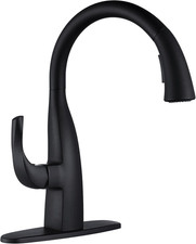 WOWOW Rv Kitchen Sink Faucet with Sprayer - Matte Black Kitchen Water Faucets wi
