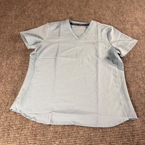 Fabletics Women Scrub Set Light Blue V-Neck Top Cargo Pants Large TS2500506-8788