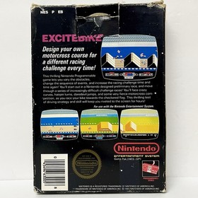 1985 NES Nintendo Excitebike Video Game W/Box 5 Screw Hangtab Styrofoam