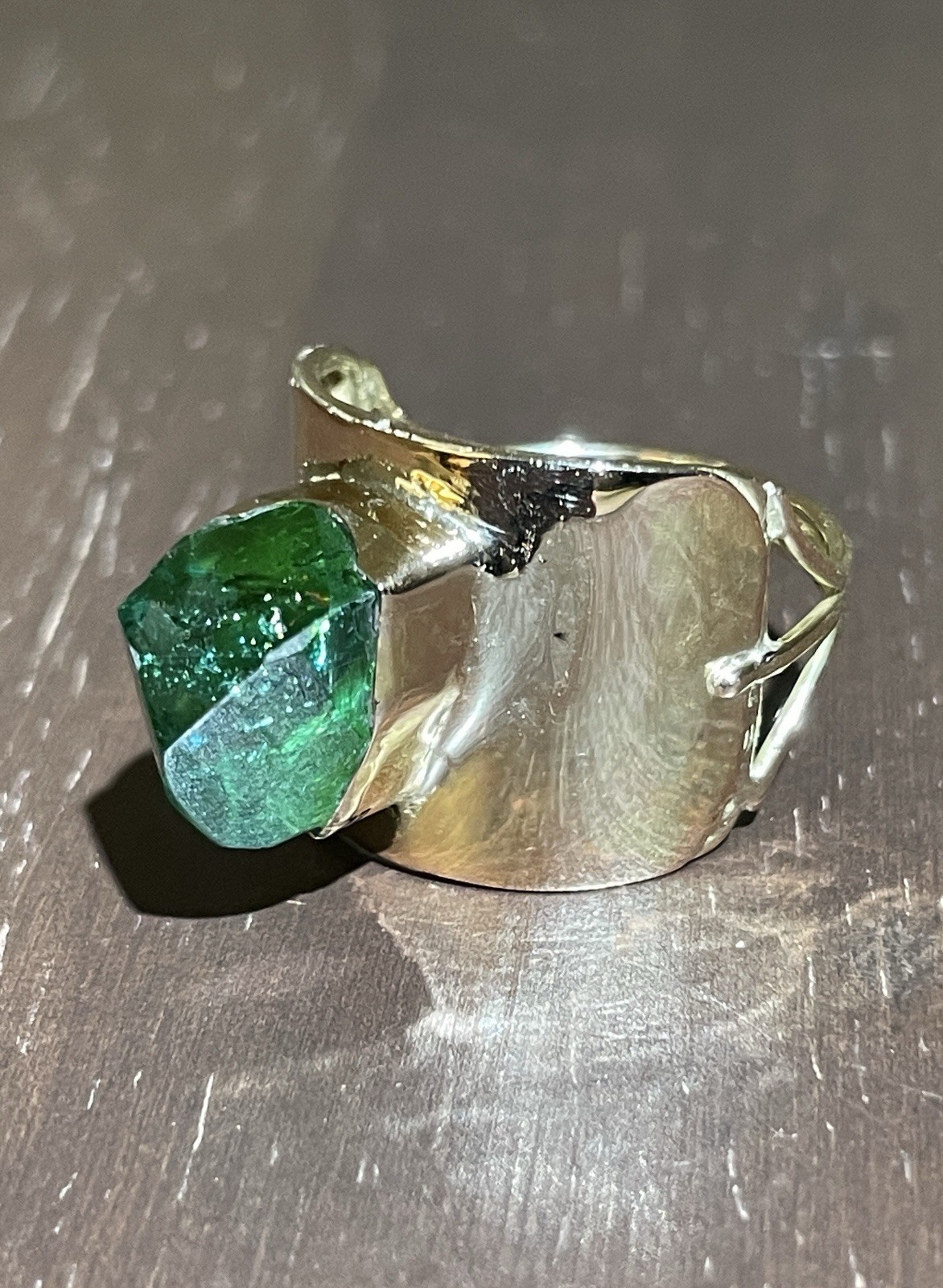 14K Solid Gold Hand-Crafted Green Tourmaline Ring! - image 12