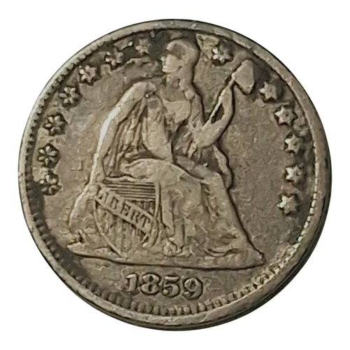 1859 Seated Liberty Half Dime Silver Coin – Strong Detail #1013