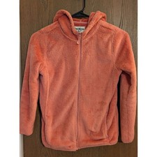 OshKosh Girls Size 12/12A Pink Hooded Full Zip Fuzzy Jacket
