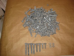 LOT- 168 GALVANIZED Carriage Bolts + 100 NUTS  3/8 + 5/16 - 1.25 to 3 inch long!