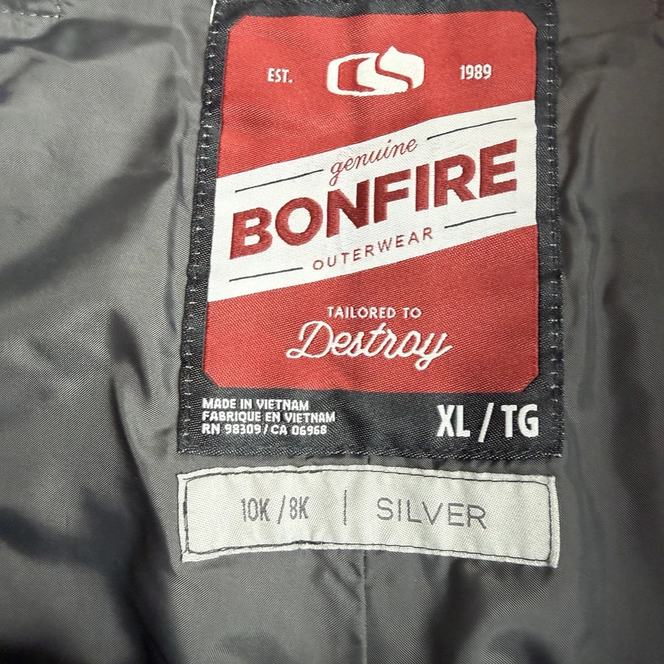 Pantalones de nieve Bonfire XL para hombre serie plateada 10K/8K impermeables negros esquí snowboard Foto 2 de 4