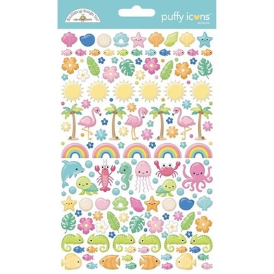 Doodlebug ~ SUMMER FUN ~ Puffy Stickers Icons