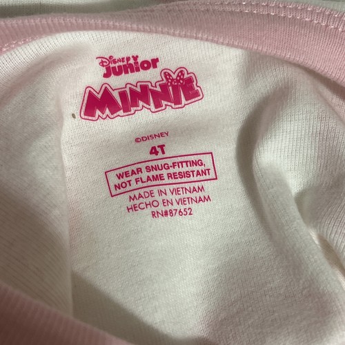Pigiama Disney Junior Minnie Mouse bambina taglia 4T rosa set 2 pezzi nuovo con etichette - Foto 6 di 6