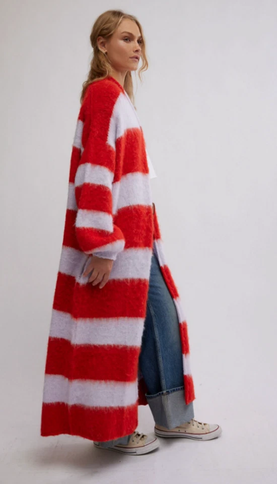 NOVO SUÉTER CARDIGÃ CARDIGÃ LISTRADO MANTRA FREE PEOPLE POPPY ICE COMBO TAMANHO XS/S - Imagem 2 de 4