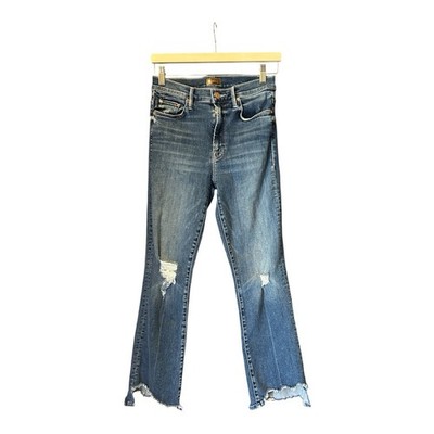 MOTHER The Insider Crop Step Chew Jeans Dancing On Coals Distressed 27 1417-104