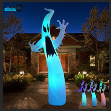12 Ft Halloween Inflatables Terrible Ghost Decoration with Flash Color Changing