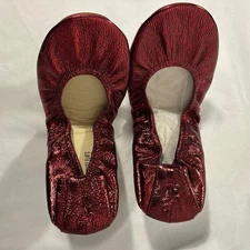 The Storehouse Flats Cranberry Foil Red Leather Ballet Flats Women's Size 7