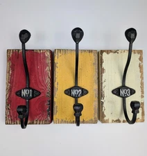 Rustic Farmhouse Decorative Wall Hooks for Robes, Coats, Towels