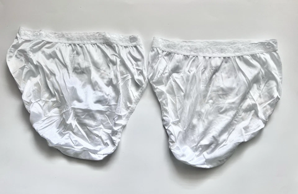 Bragas HANES Talla 6/M Blanco Brillante Semi Transparente Nylon Corte Alto Pierna De Colección Foto 3 de 4