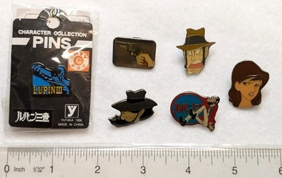 Lupin III anime pin LOT Goemon Zenigata Fuijiko Jigen badge Yutaka Banpresto