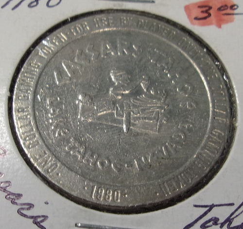 CAESARS TAHOE CASINO 1980-FM $1 ONE DOLLAR SLOT GAMING COIN/TOKEN - Lake Tahoe