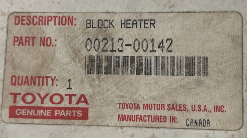NUOVO KIT RISCALDAMENTO BLOCCO OEM #00213-00142 TOYOTA CARRELLO ELEVATORE E AUTO 400W 115V - Foto 2 di 2