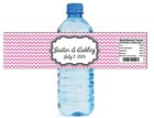 100 Chevron Pink wedding Anniversary Engagement Party Water Bottle Labels 8"x2"