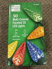 Home Accents Holiday 50 Multi Colored Faceted C6 LED Lights