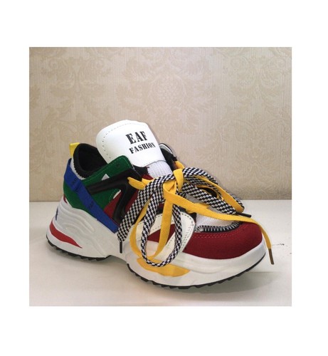 designer red trainers