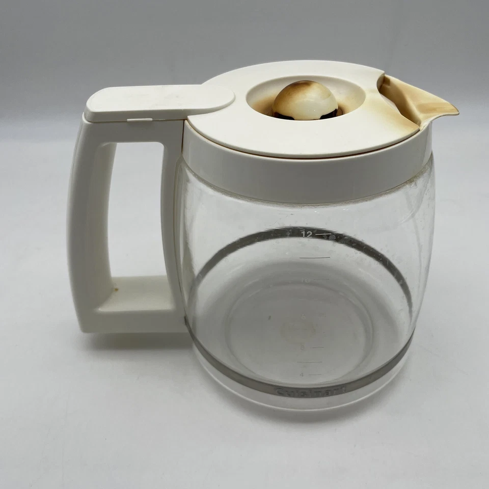 Cuisinart Coffee Pot Glass Carafe & Lid Replacement White Model DGB-500 - Image 4 of 4