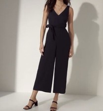 Aritzia WILFRED Jumpsuit Size 2 Black Ecoulement Tie Back Sleeveless
