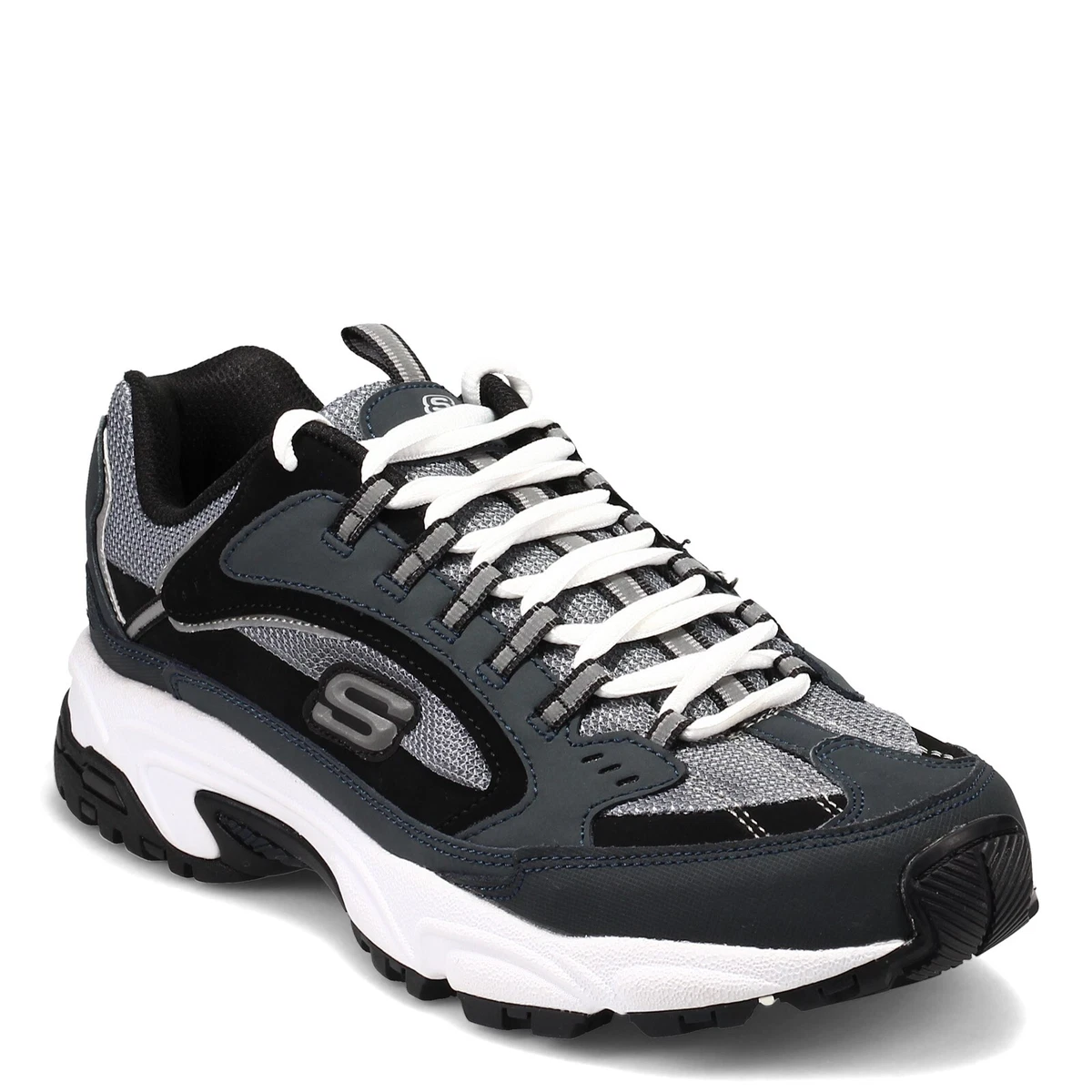 Men s Skechers Stamina Cutback Sneaker Wide Width 51286EW NVBK Navy Black L