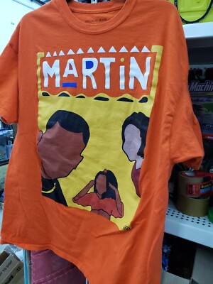 Imaginary Brand Men's Graphic Tee Martin Lawrence Sitcom Hip Hop Xl Orange