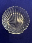 Vintage clear glass scalloped seashell Plate or trinket holder Appetizer Plate.