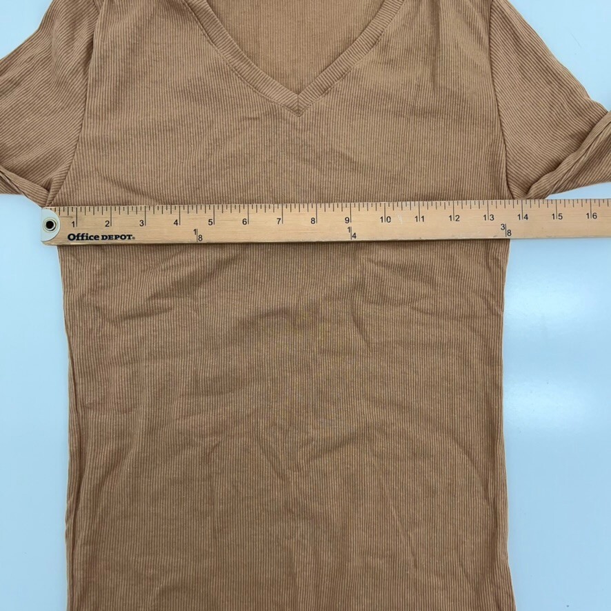 Active Basic Caramel Brown Ribbed Long Sleeve T-S… - image 6