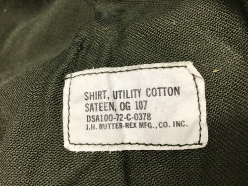 1972 US Army Mans Cotton Sateen Shirt Utility OG-107 15.5 x 31 #10 - Picture 6 of 9