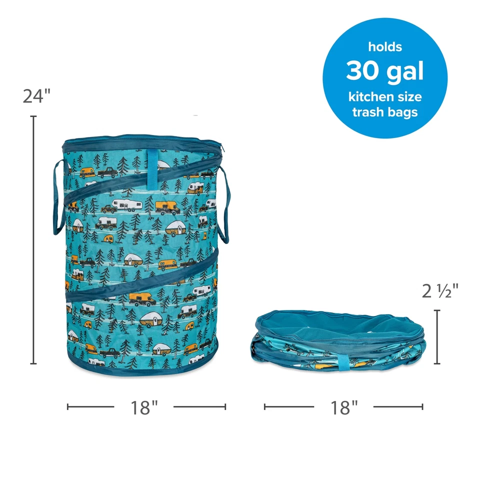 Contenedor utilitario emergente Camco Life is Better autocaravana camping almacenamiento bote de basura Foto 4 de 4