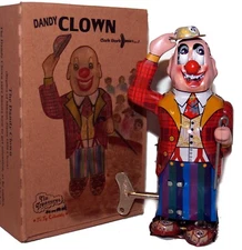 Tin Toy Windup Dandy Clown Circus Clown