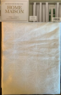 Home Maison Kurt 84 Inch Pair of Grommet Window Panels, White