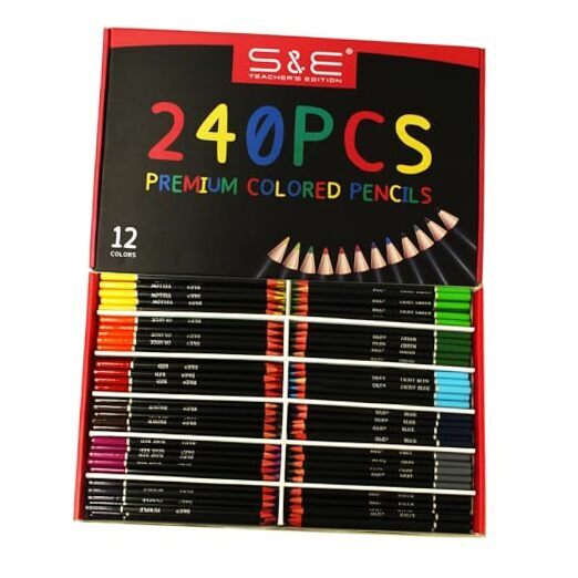 240pcs, Pre-sharpened Super Soft Core Lead, Kid's Colored