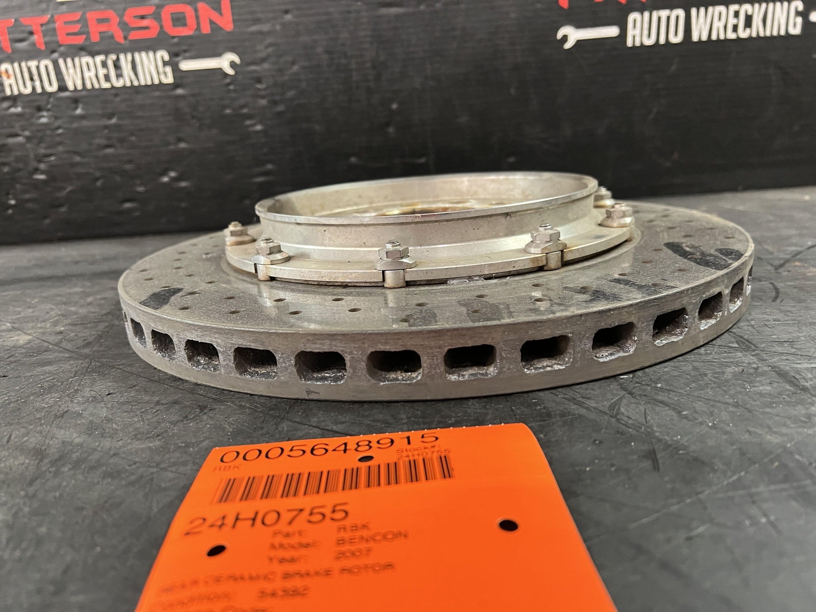 2007 BENTLEY CONTINENTAL GT DRIVER LEFT REAR CERAMIC BRAKE ROTOR ID# 4E0615601N