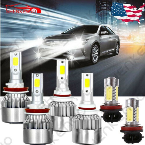 6x H11 9005 LED Headlight Fog Light Combo Bulbs Kit For Toyota Camry