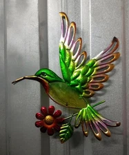 Rite Aid Home & Garden Decorative Glass Wall Art Floral Multicolored Bird